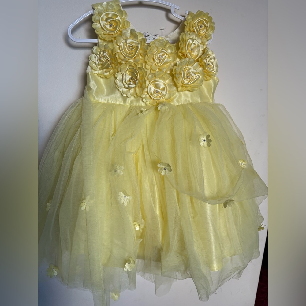 Yellow Floral Tulle Dress size 18mths